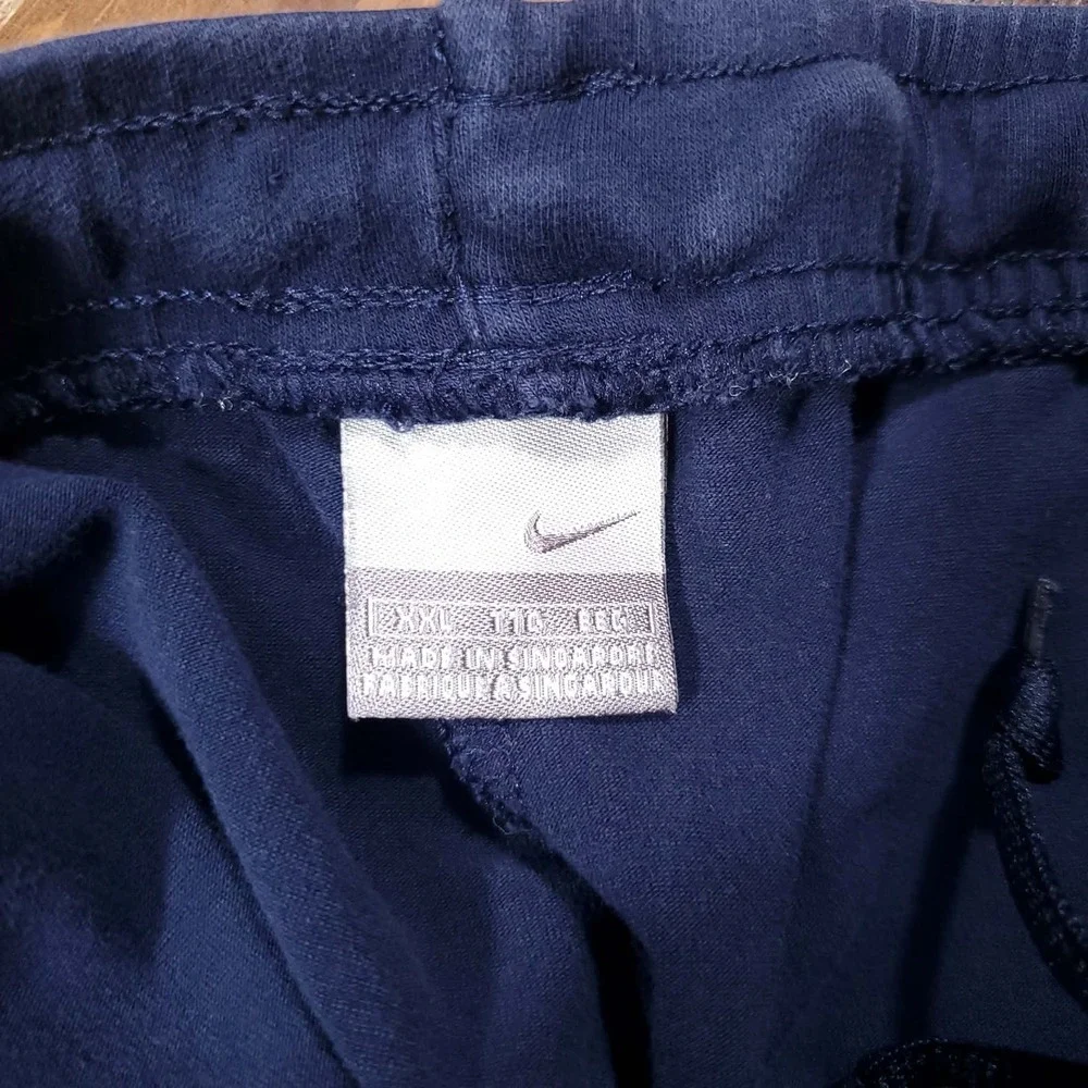 Nike Mens XXL Navy Blue Cotton Jersey Athletic Gym Shorts Swoosh H30408BOD